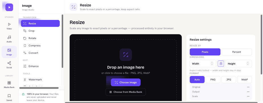 Image Studio — browser-based image toolkit